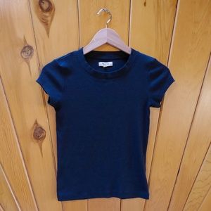 Madewell Brightside Rib Crop Tee, Black